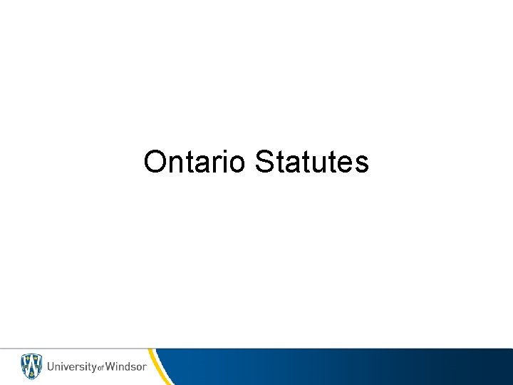 Ontario Statutes 