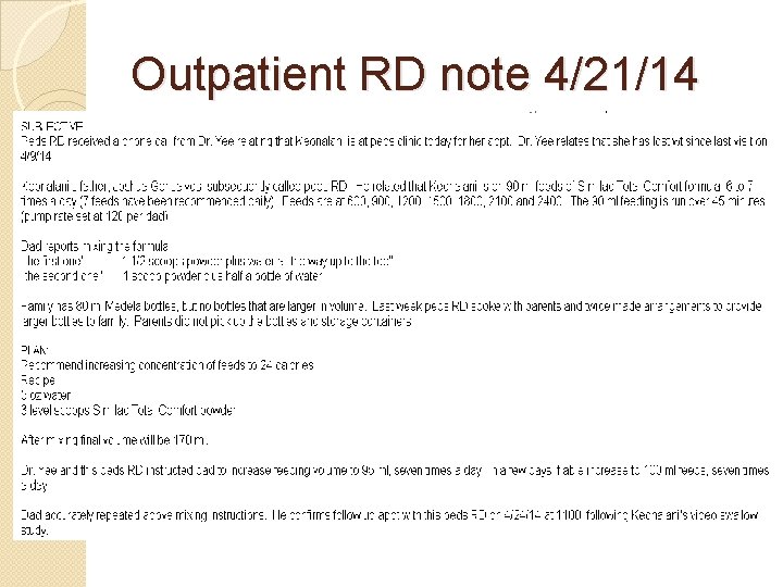 Outpatient RD note 4/21/14 