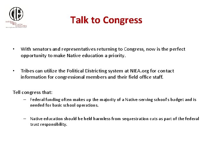 Talk to Congress • With senators and representatives returning to Congress, now is the