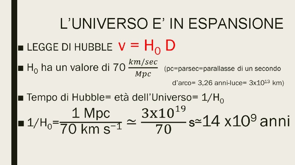 L’UNIVERSO E’ IN ESPANSIONE ■ 