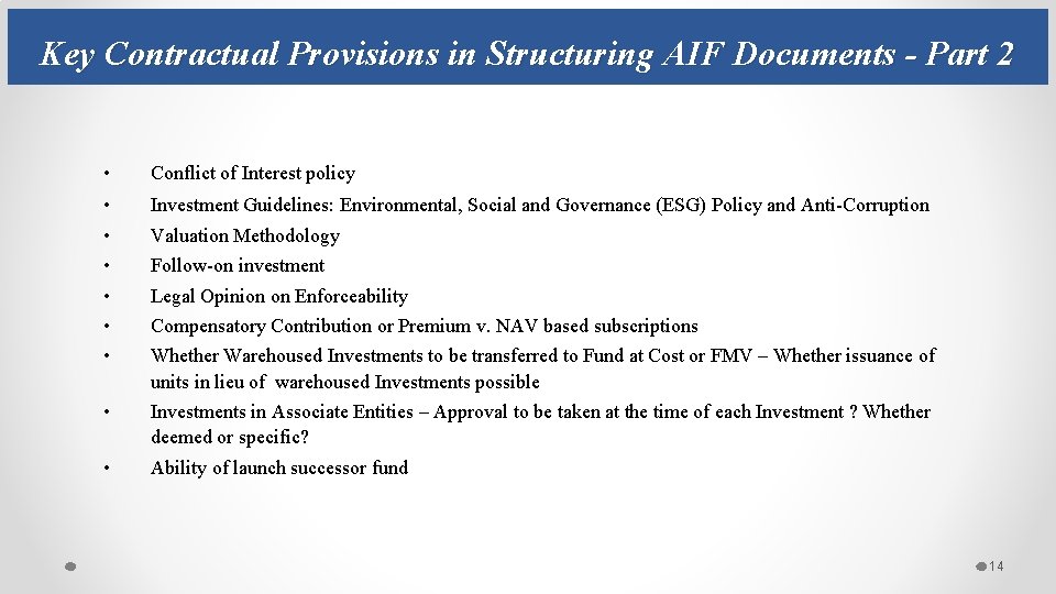 Key Contractual Provisions in Structuring AIF Documents - Part 2 • Conflict of Interest