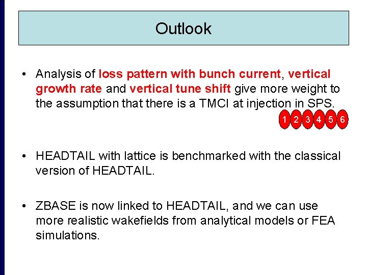 Outlook • Analysis of loss pattern with bunch current, vertical growth rate and vertical