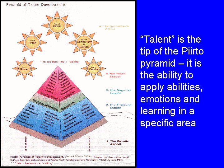 “Talent” is the tip of the Piirto pyramid – it is the ability to