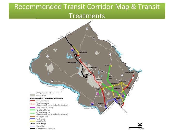 Recommended Transit Corridor Map & Transit Treatments 