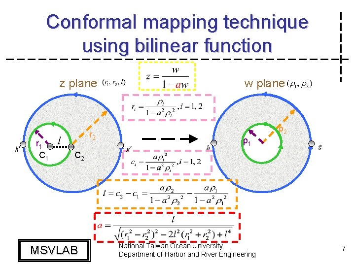 Conformal mapping technique using bilinear function z plane r 1 C 1 r 2