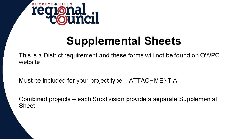 Supplemental Sheets This is a District requirement and these forms will not be found