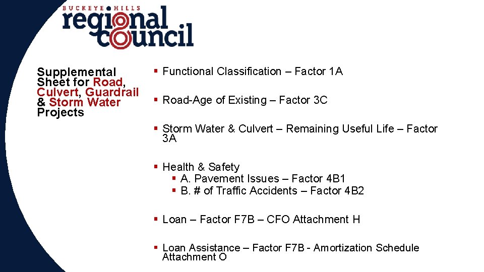 Supplemental Sheet for Road, Culvert, Guardrail & Storm Water Projects § Functional Classification –