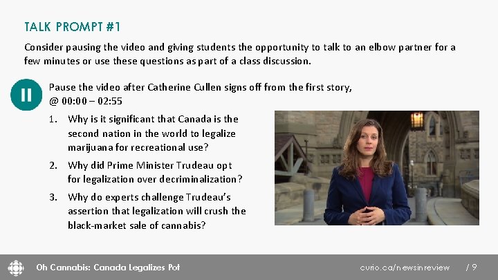 TALK PROMPT #1 Consider pausing the video and giving students the opportunity to talk