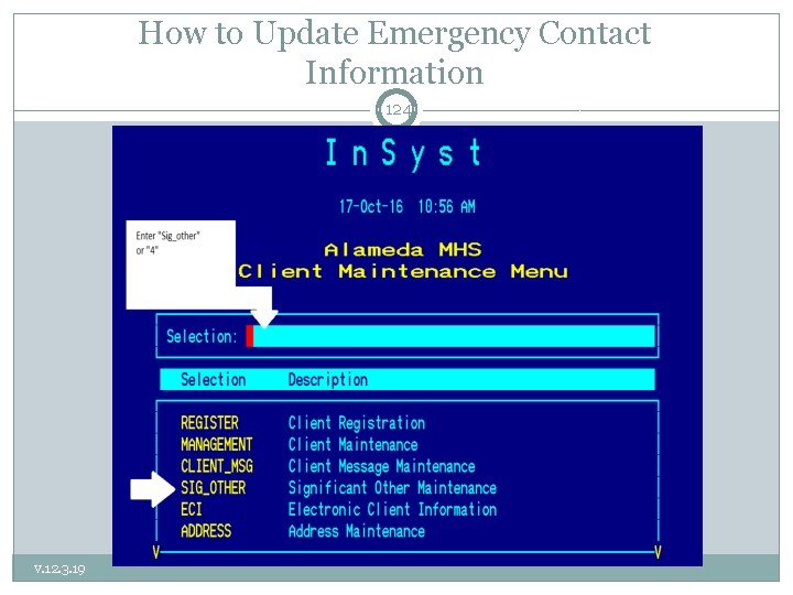 How to Update Emergency Contact Information 124 v. 12. 3. 19 