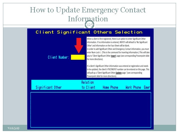 How to Update Emergency Contact Information 125 v. 12. 3. 19 