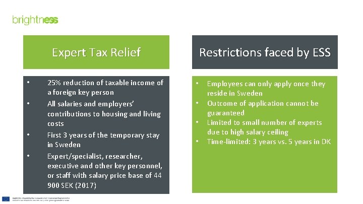 Expert Tax Relief • • 25% reduction of taxable income of a foreign key