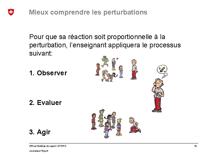 Mieux comprendre les perturbations Pour que sa réaction soit proportionnelle à la perturbation, l’enseignant
