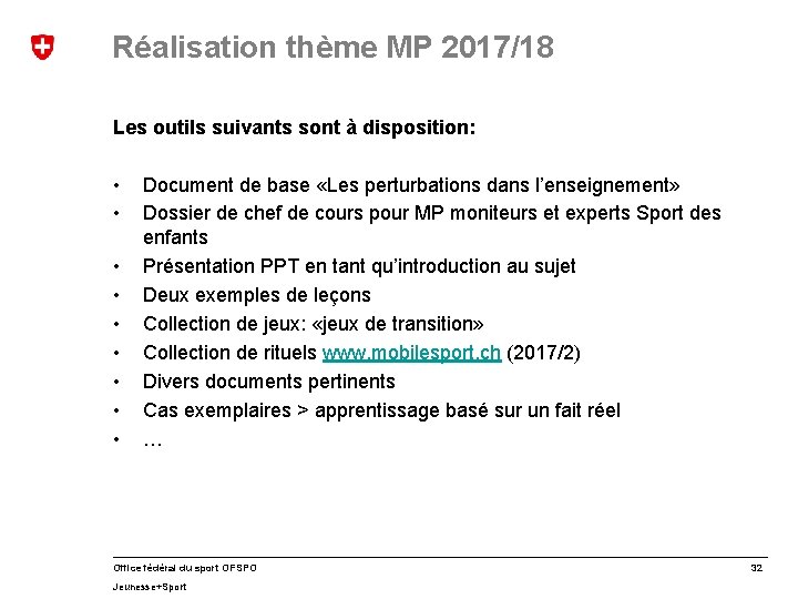 Réalisation thème MP 2017/18 Les outils suivants sont à disposition: • • • Document