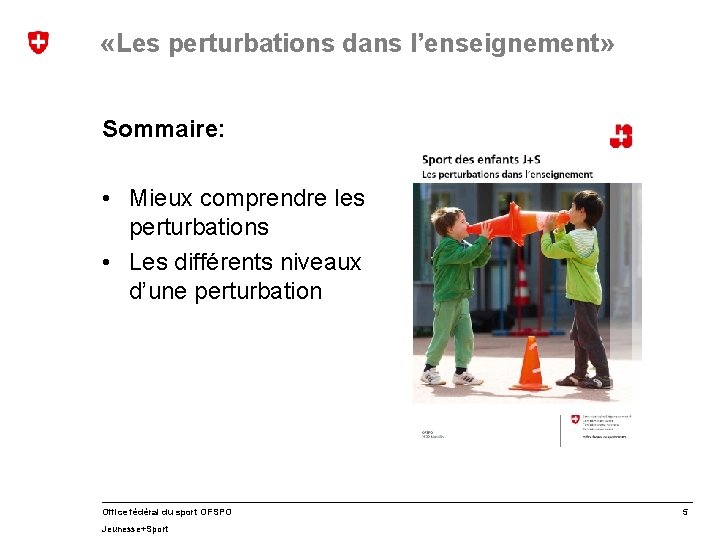  «Les perturbations dans l’enseignement» Sommaire: • Mieux comprendre les perturbations • Les différents