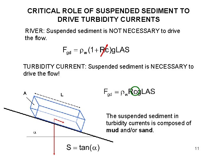 CRITICAL ROLE OF SUSPENDED SEDIMENT TO DRIVE TURBIDITY CURRENTS RIVER: Suspended sediment is NOT