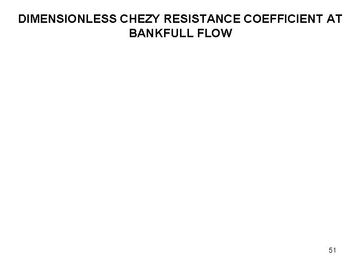 DIMENSIONLESS CHEZY RESISTANCE COEFFICIENT AT BANKFULL FLOW 51 