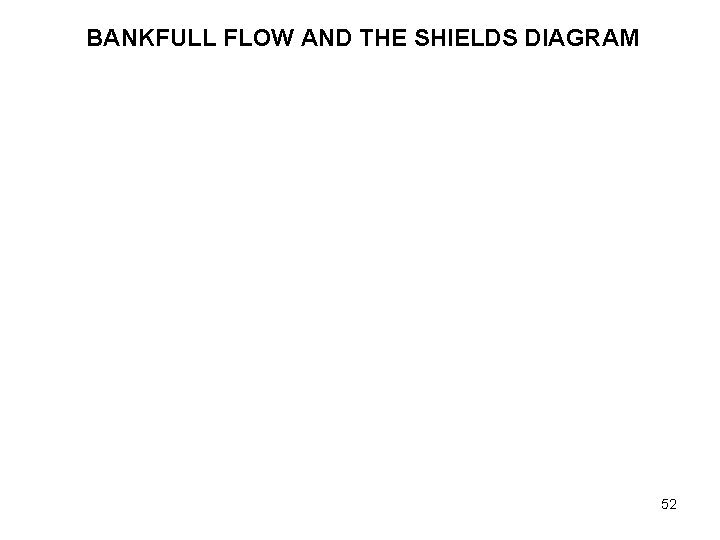 BANKFULL FLOW AND THE SHIELDS DIAGRAM 52 