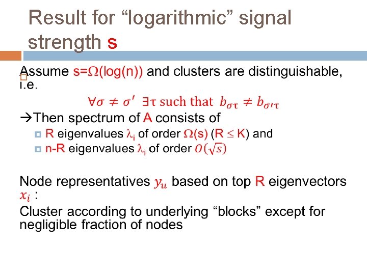 Result for “logarithmic” signal strength s 