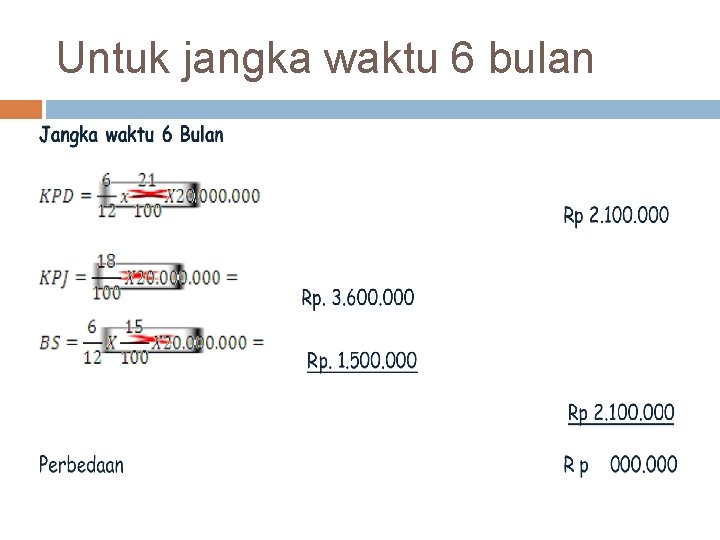 Untuk jangka waktu 6 bulan 