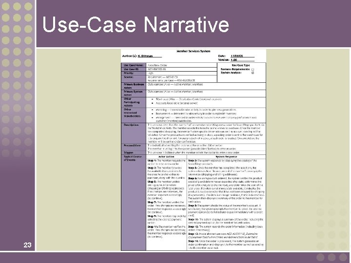 Use-Case Narrative 23 