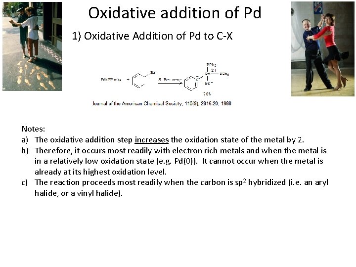 Oxidative addition of Pd 1) Oxidative Addition of Pd to C-X Notes: a) The