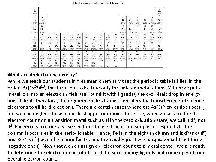 What are d-electrons, anyway? While we teach our students in freshman chemistry that the