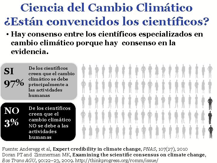 Ciencia del Cambio Climático ¿Están convencidos los científicos? • Hay consenso entre los científicos