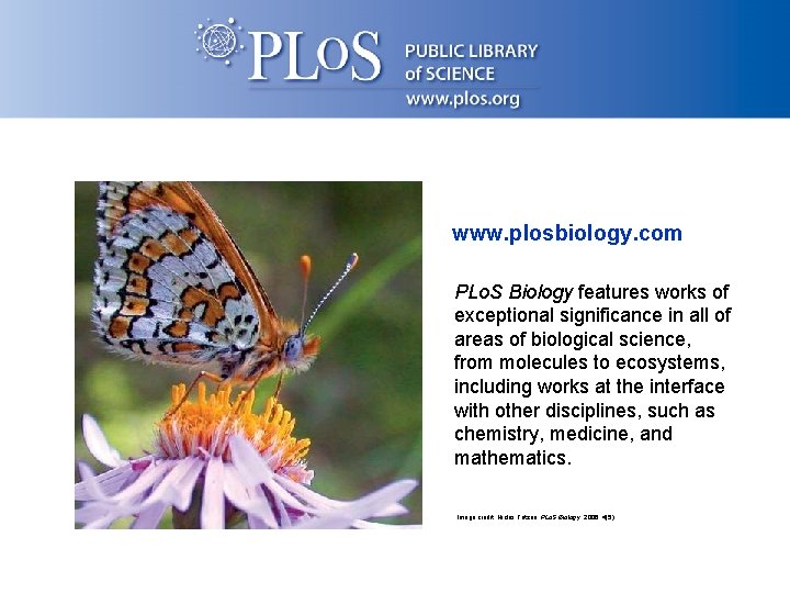 www. plosbiology. com PLo. S Biology features works of exceptional significance in all of
