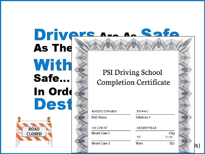 Drivers Are As Safe As They Need To Be, Without Being Overly Safe… In