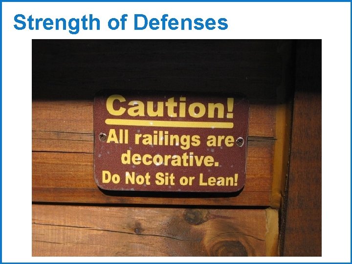 Strength of Defenses 