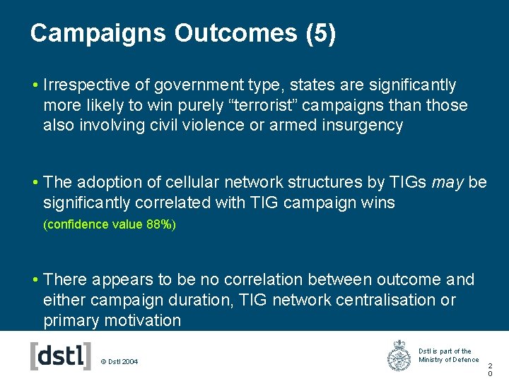 Campaigns Outcomes (5) • Irrespective of government type, states are significantly more likely to