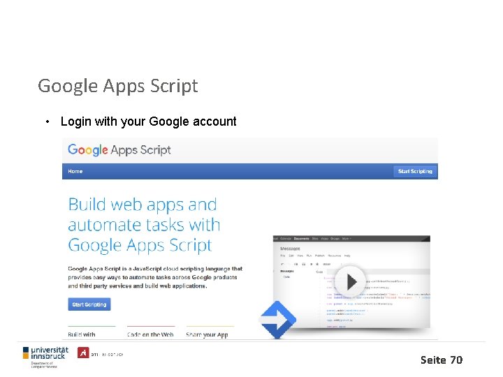 Google Apps Script • Login with your Google account Seite 70 