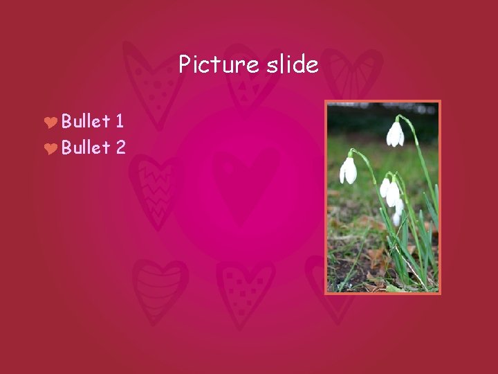 Picture slide Y Bullet 1 Y Bullet 2 