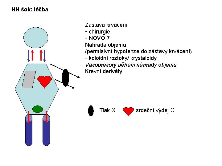 HH šok: léčba Zástava krvácení • chirurgie • NOVO 7 Náhrada objemu (permisivní hypotenze