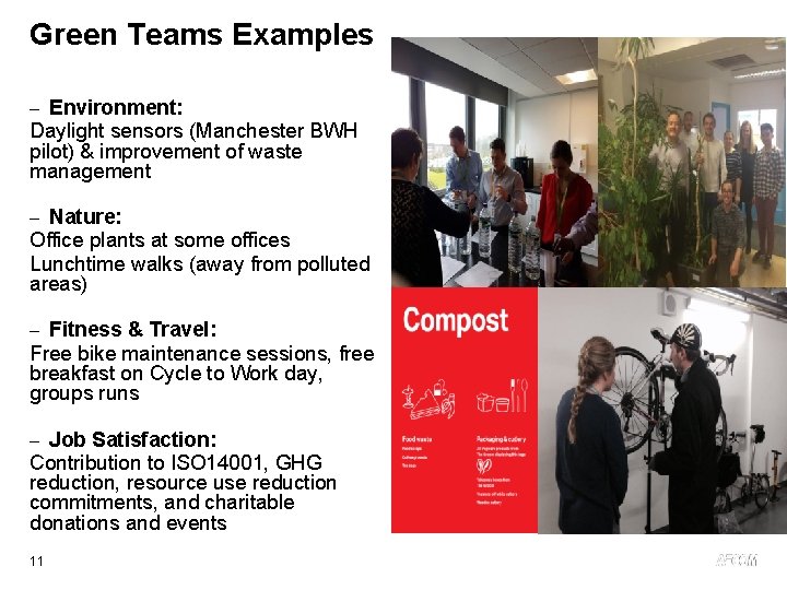 Green Teams Examples - Environment: Daylight sensors (Manchester BWH pilot) & improvement of waste