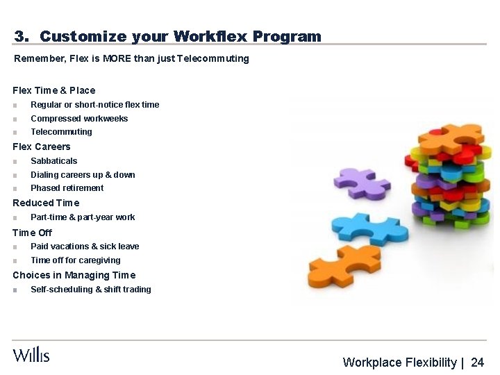 3. Customize your Workflex Program Remember, Flex is MORE than just Telecommuting Flex Time