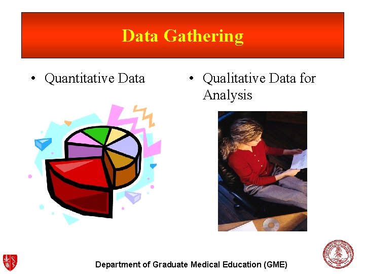 Data Gathering • Quantitative Data • Qualitative Data for Analysis Department of Graduate Medical