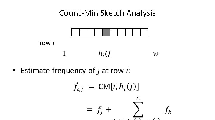 Count-Min Sketch Analysis • 