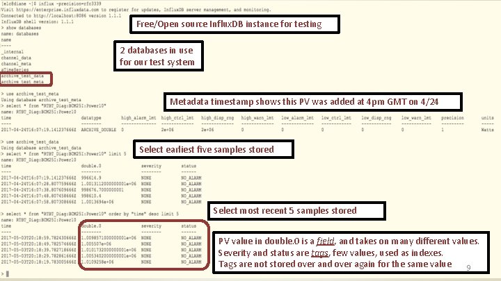 Free/Open source Influx. DB instance for testing 2 databases in use for our test