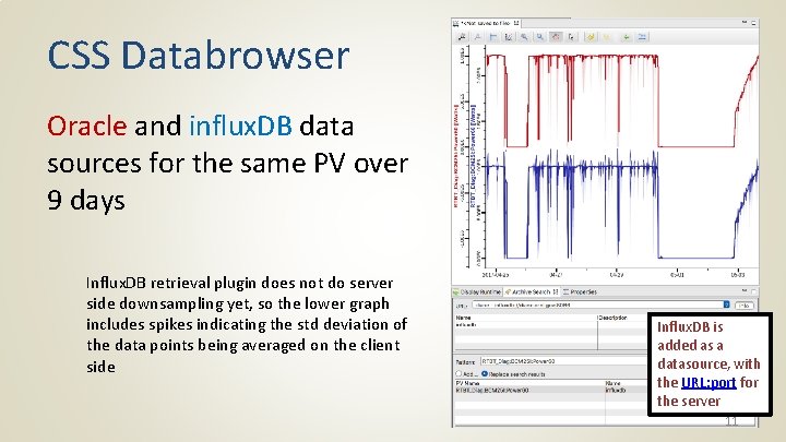 CSS Databrowser Oracle and influx. DB data sources for the same PV over 9