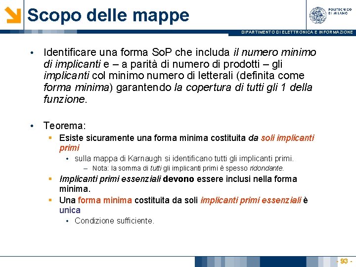 Scopo delle mappe DIPARTIMENTO DI ELETTRONICA E INFORMAZIONE • Identificare una forma So. P