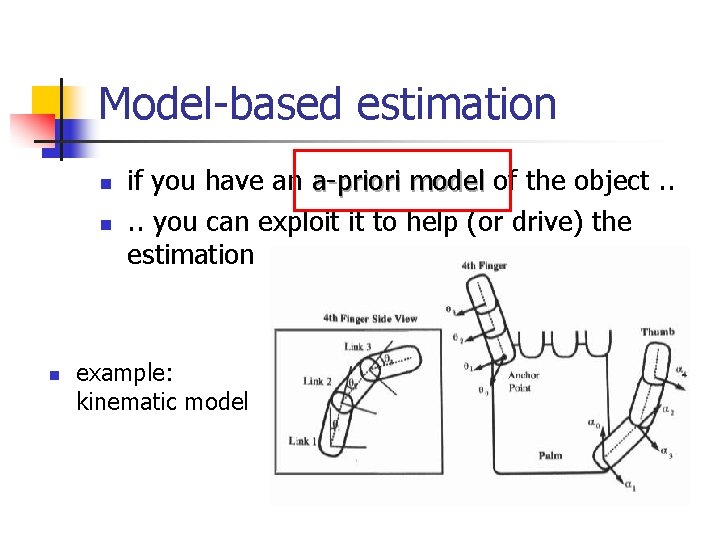 Model-based estimation n if you have an a-priori model of the object. . you