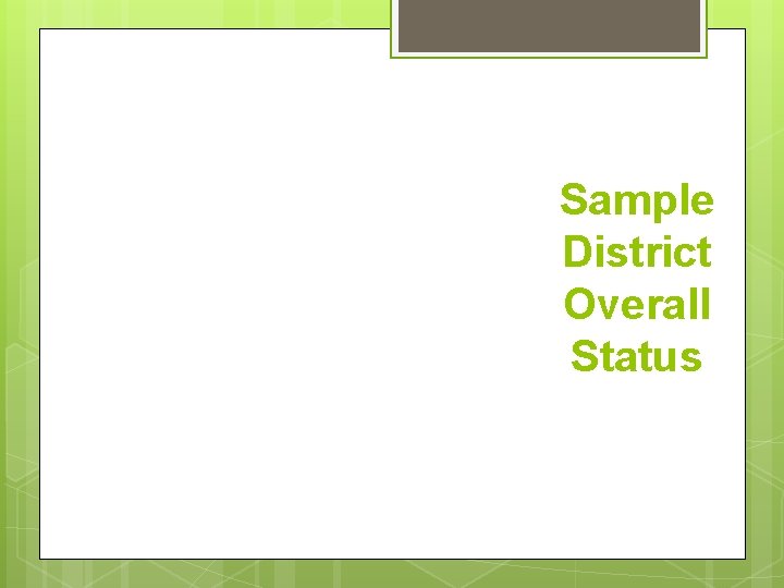 Sample District Overall Status 