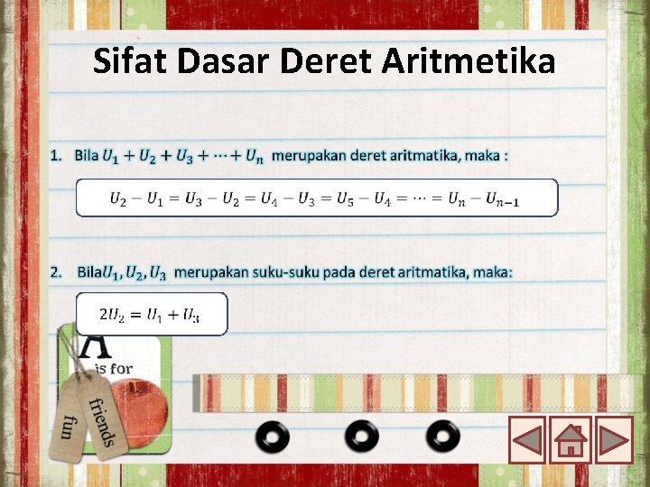 Sifat Dasar Deret Aritmetika 