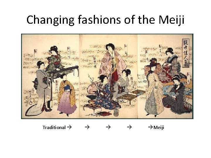 Changing fashions of the Meiji Traditional Meiji 