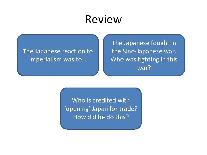 Review The Japanese Modernizereaction to Meiji Restoration imperialism was to… The Japanese fought in