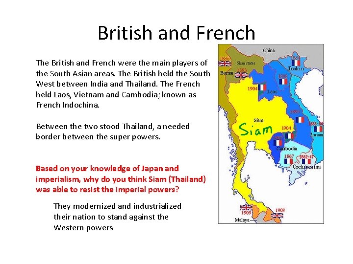 British and French The British and French were the main players of the South