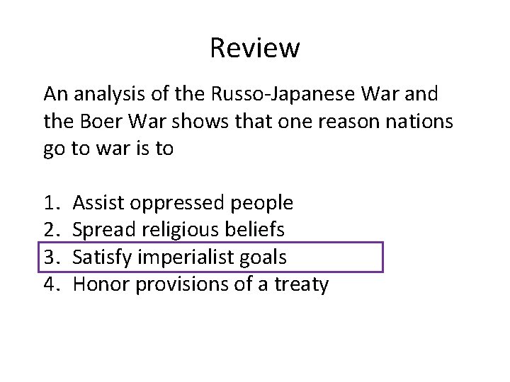 Review An analysis of the Russo-Japanese War and the Boer War shows that one