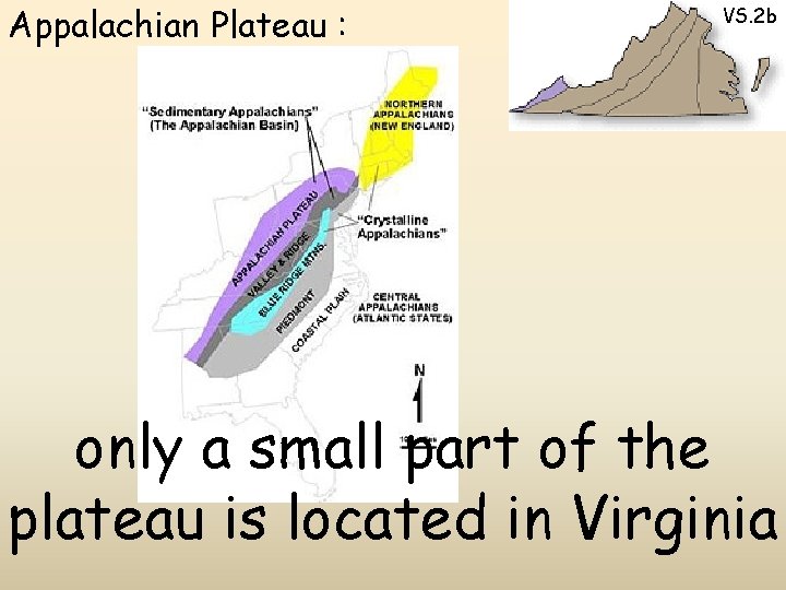 Appalachian Plateau : VS. 2 b only a small part of the plateau is