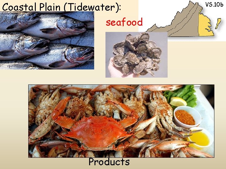 Coastal Plain (Tidewater): seafood Products VS. 10 b 